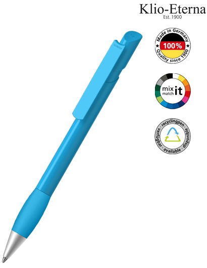 Klio-Eterna Kugelschreiber Cava grip high gloss Ms 43556 cyan TQ