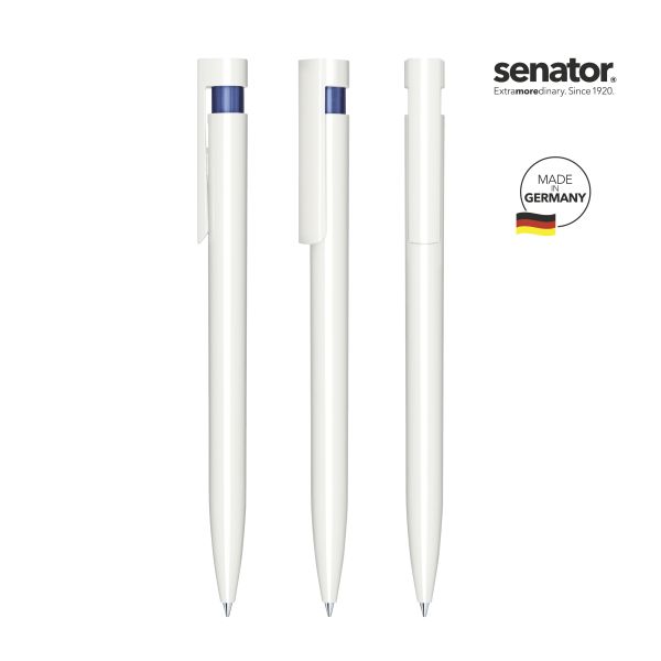 SENATOR Kugelschreiber LIBERTY Polished Basic 2993 Weiß - Pantone 2757 Blau