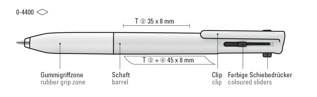 UMA Vierfarb-Kugelschreiber 4TunePen 0-4400 weiss