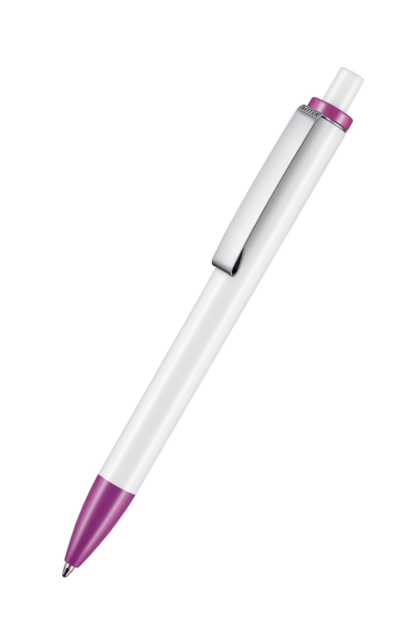 Ritter Pen Kugelschreiber Exos P 07610 Weiß 0101 Fuchsia 0810