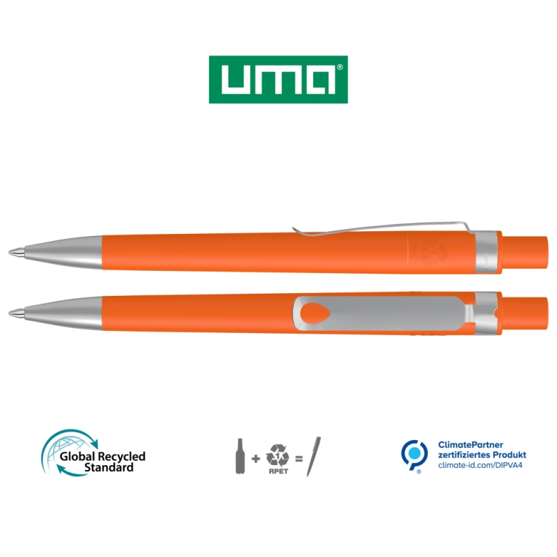 UMA Kugelschreiber RECYCLED PET PEN CORE F SI 0-2350 orange