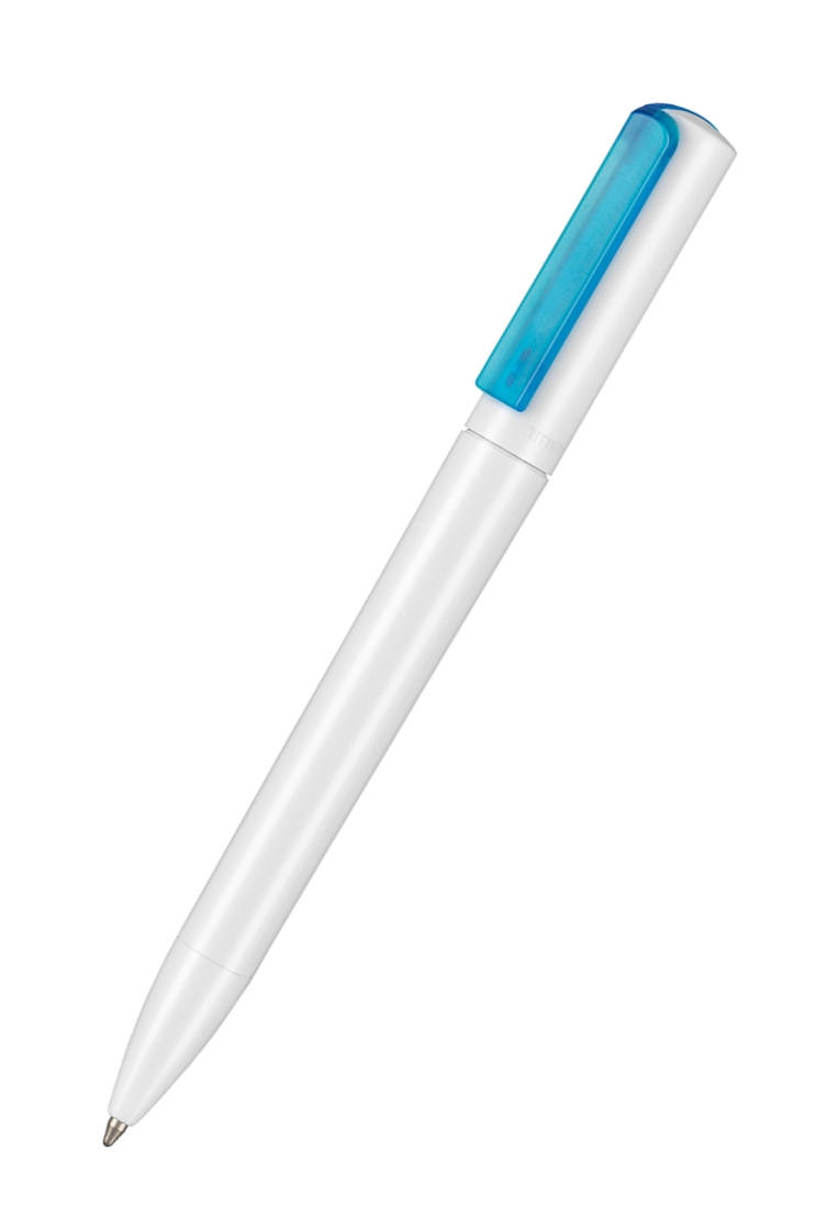 Ritter Pen Kugelschreiber Split NEON 00126 Weiß + Neon Blau Transparent 1391