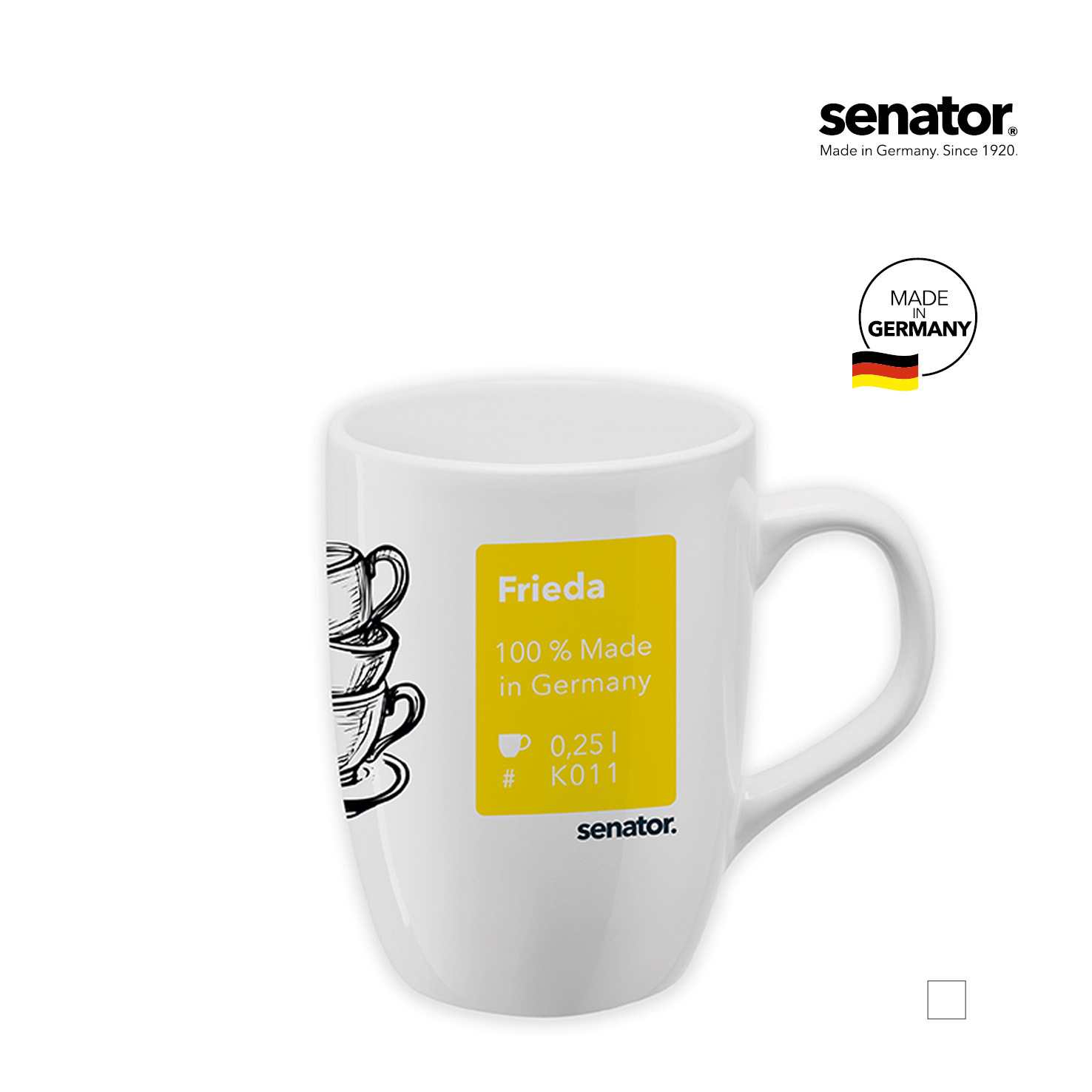 FRIEDA SENATOR Kaffeetasse inkl. 1C-Druck