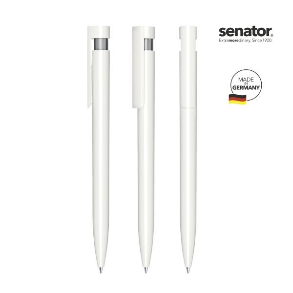 SENATOR Kugelschreiber LIBERTY Polished Basic 2993 Weiß - Cool Gray 9