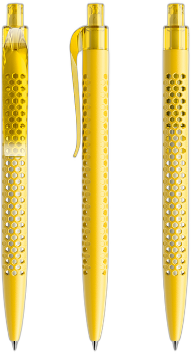 prodir Kugelschreiber QS40 Air Kunststoff-Clip curved PMT matt M07 gelb