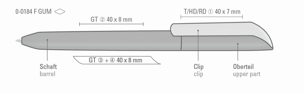 UMA Kugelschreiber VANE F GUM 0-0184 Schwarz-Hellblau