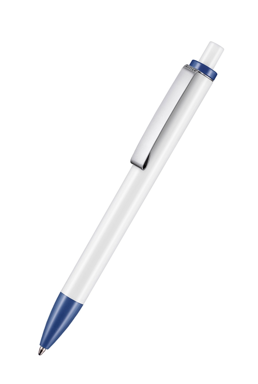 Ritter Pen Kugelschreiber Exos P 07610 Weiß 0101 Azur-Blau 1300