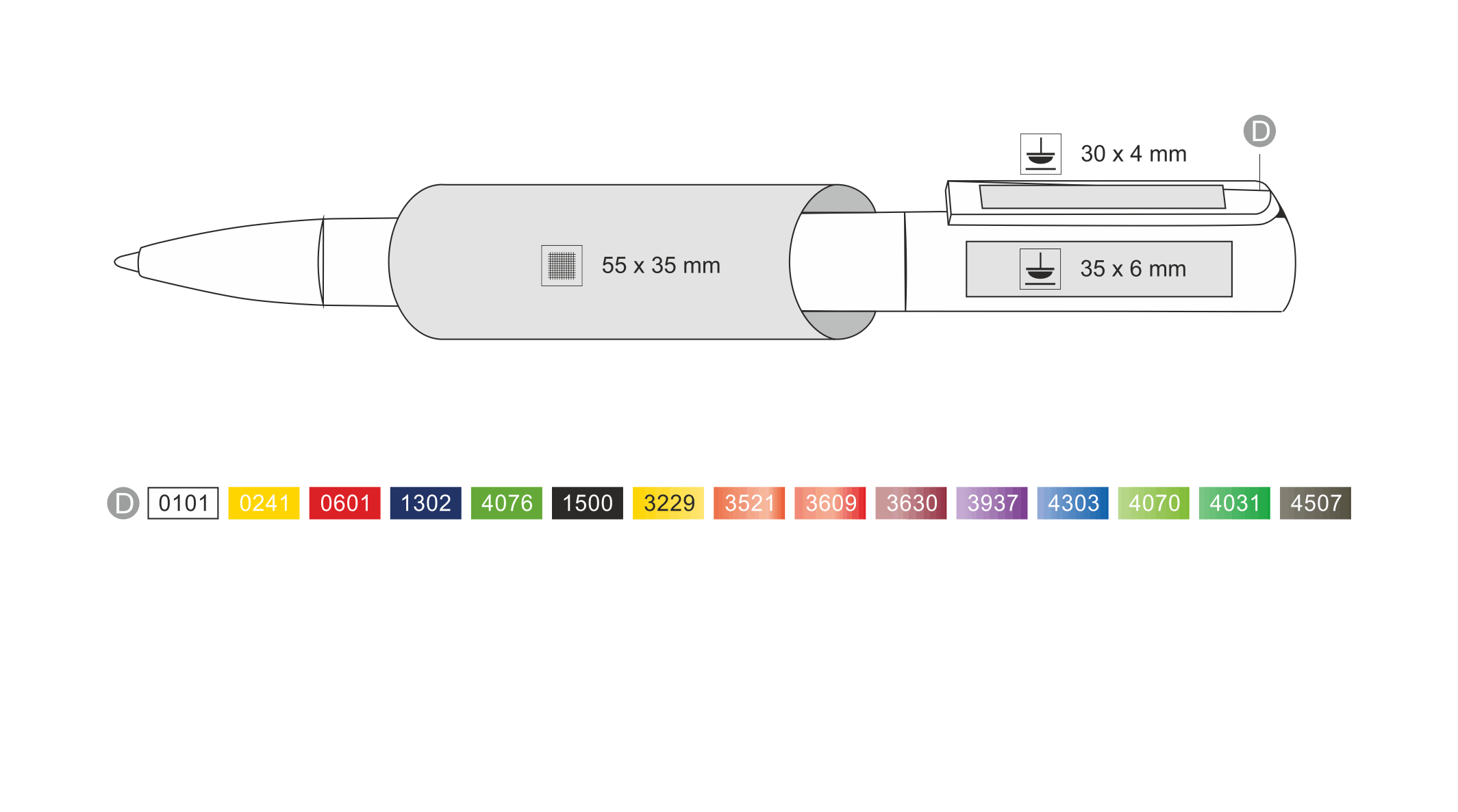 Ritter Pen Kugelschreiber Split Silver 30126 Apfel-Grün 4076