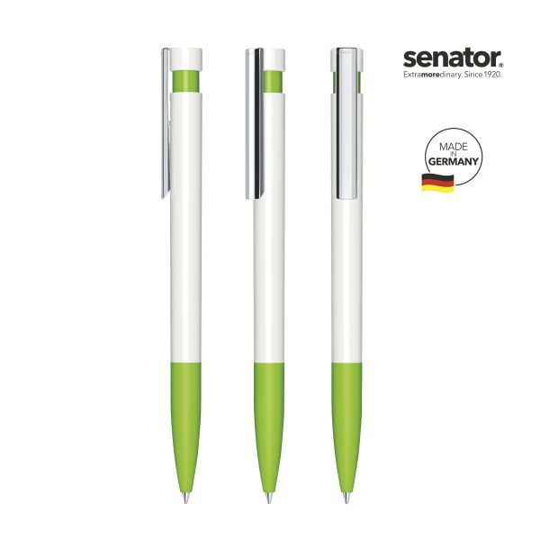 3213_Liberty_polished_basic_SG_MC_376_5_P_SENATOR_Kugelschreiber SENATOR Kugelschreiber LIBERTY Polished Basic SG MC 3213 Weiß - Pantone 376 Grün