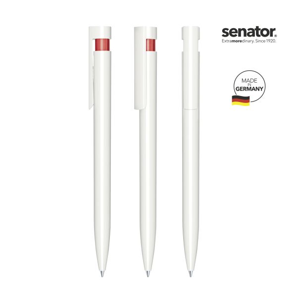 SENATOR Kugelschreiber LIBERTY Polished Basic 2993 Weiß - Pantone 186 Rot