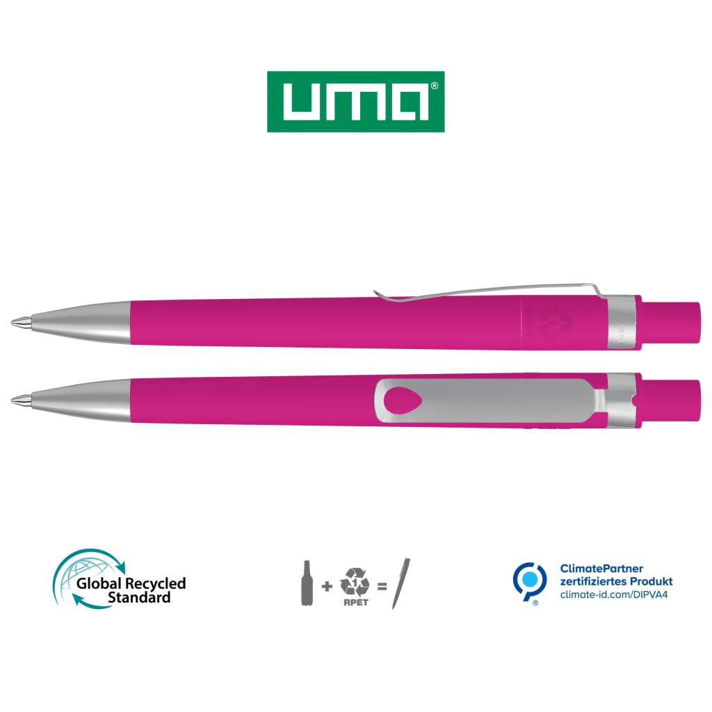 UMA Kugelschreiber RECYCLED PET PEN CORE SI GUM 0-2350 magenta