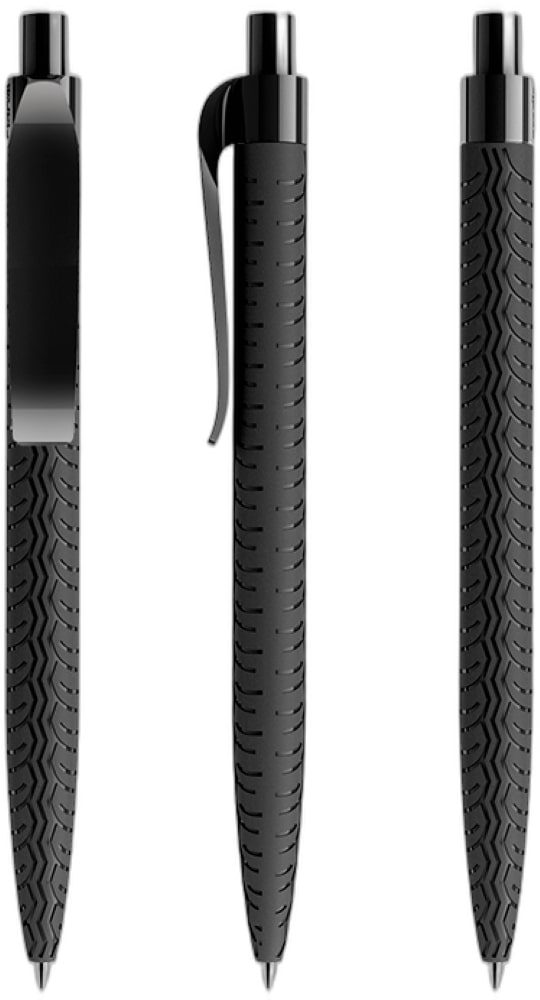 QS03-P75_Clip_Curved_Schwarz_Black_Polished_Prodir-Kugelschreiber prodir Kugelschreiber QS03 Kunststoff-Clip curved poliert PMP P75 schwarz