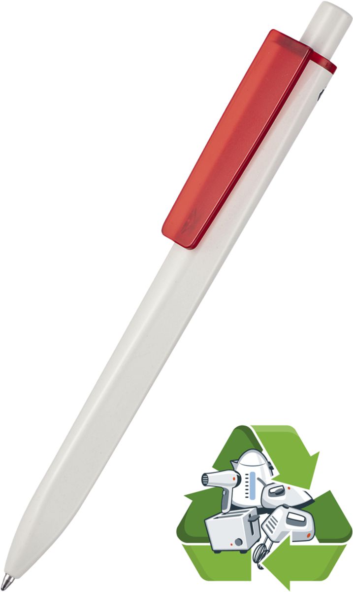 Ritter Pen Kugelschreiber Ridge Recycled Soft 99802 grau + rot transparent 3665