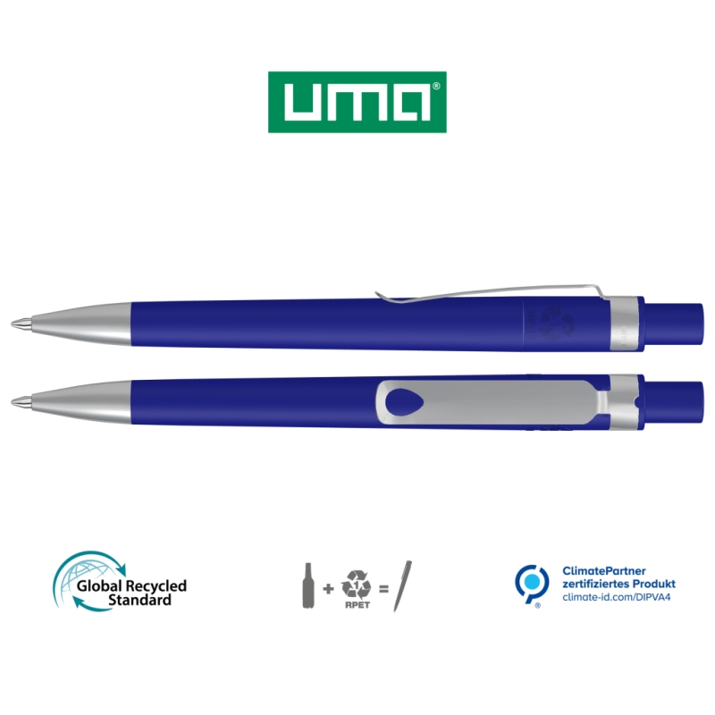 UMA Kugelschreiber RECYCLED PET PEN CORE F SI 0-2350 dunkelblau