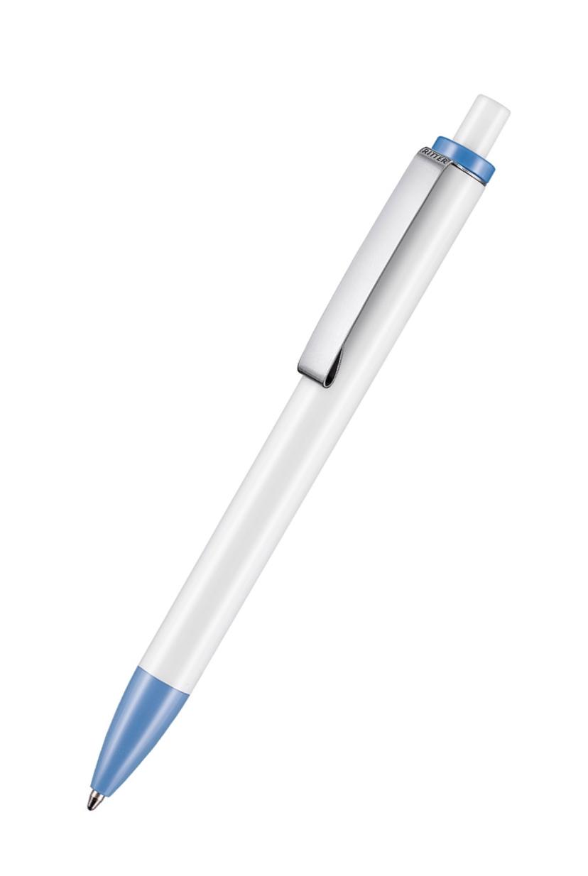 Ritter Pen Kugelschreiber Exos P 07610 Weiß 0101 Taubenblau 1369