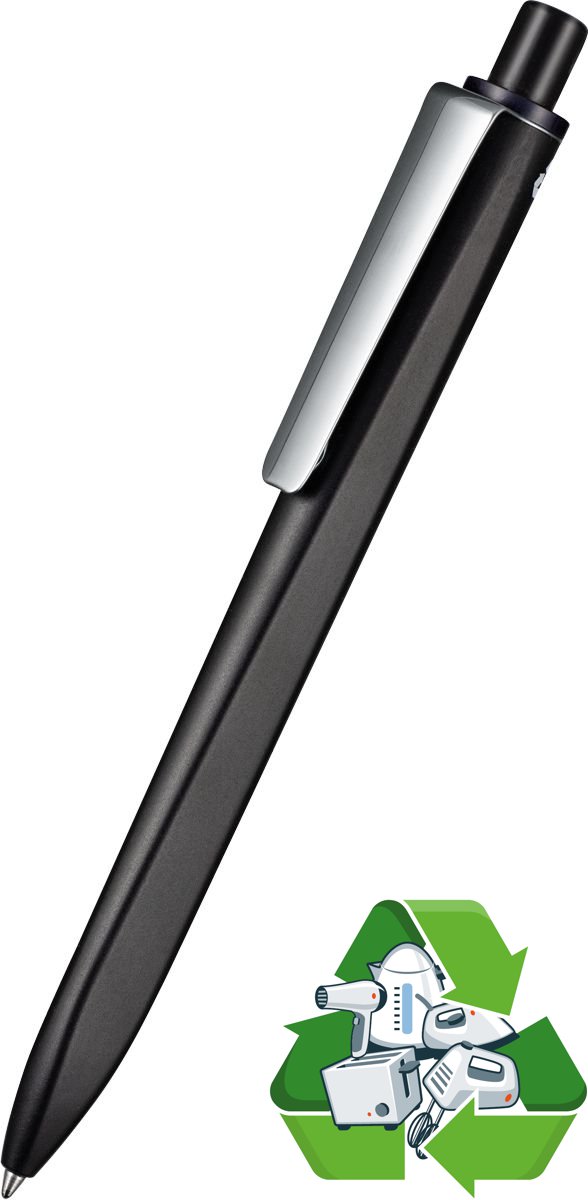 Ritter-Pen Kugelschreiber RIDGE RECYCLED M 99801 schwarz-schwarz recycled