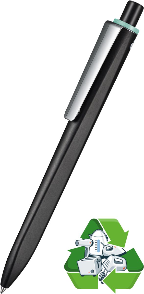 Ritter-Pen Kugelschreiber RIDGE RECYCLED M 99801 schwarz-türkis recycled