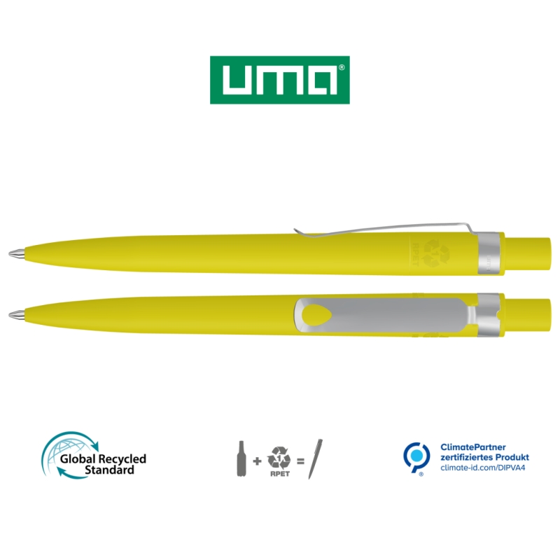 UMA Kugelschreiber RECYCLED PET PEN CORE F 0-2350 gelb