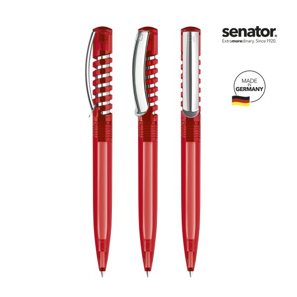 SENATOR Kugelschreiber NEW SPRING Clear MC 2410 Pantone 186 Rot