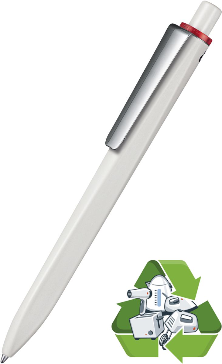 Ritter Pen Kugelschreiber Ridge Recycled Soft M 99803 grau + rot transparent 3665