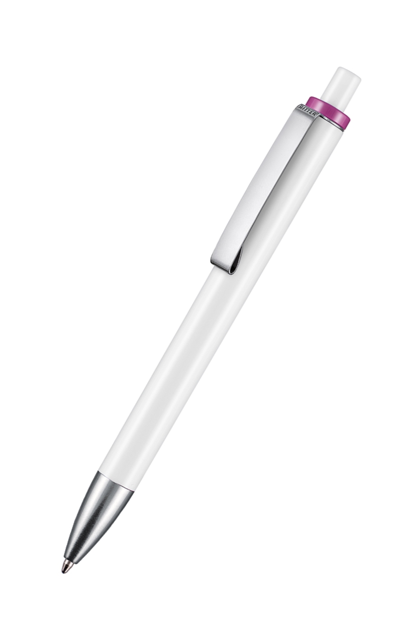 Ritter Pen Kugelschreiber Exos 07600 Weiß 0101 Hülse Fuchsia 0810