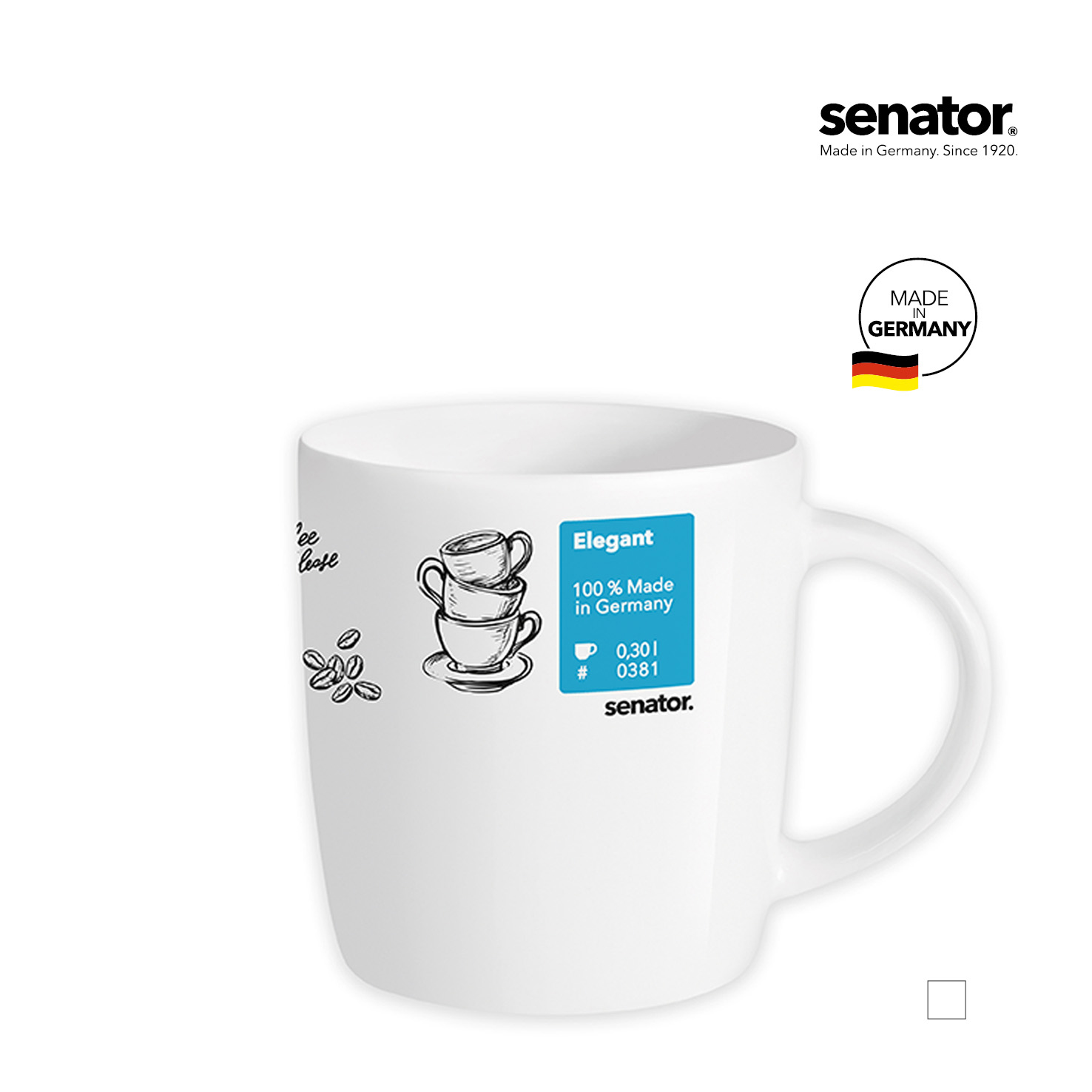 ELEGANT SENATOR Kaffeetasse inkl. 1C-Druck