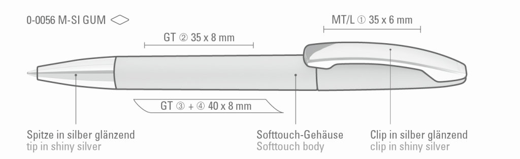 UMA Kugelschreiber ICON M SI GUM 0-0056 Dunkelblau