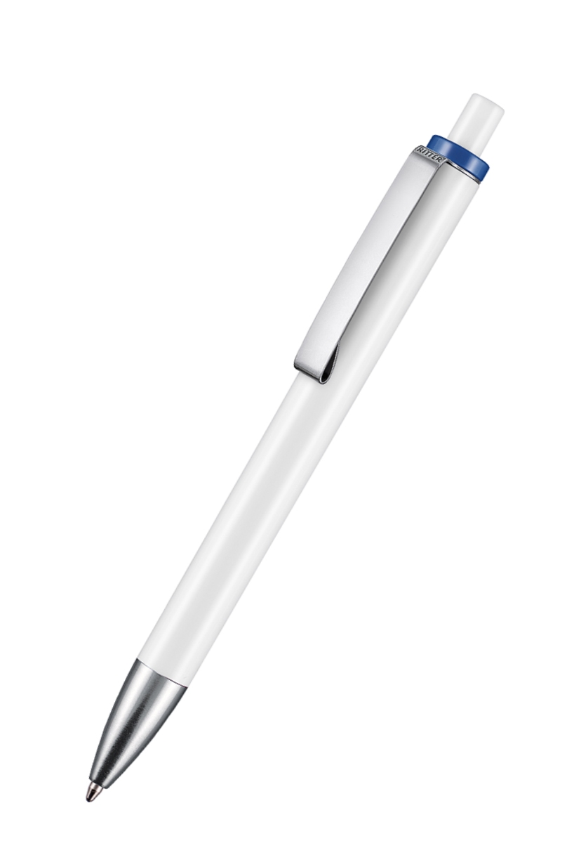 Ritter Pen Kugelschreiber Exos 07600 Weiß 0101 Hülse Azur-Blau 1300