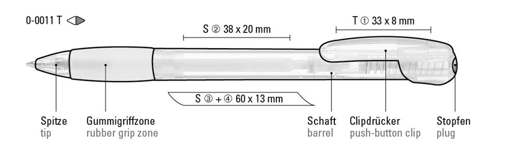 UMA Kugelschreiber FANTASY transparent 0-0011 Anthrazit