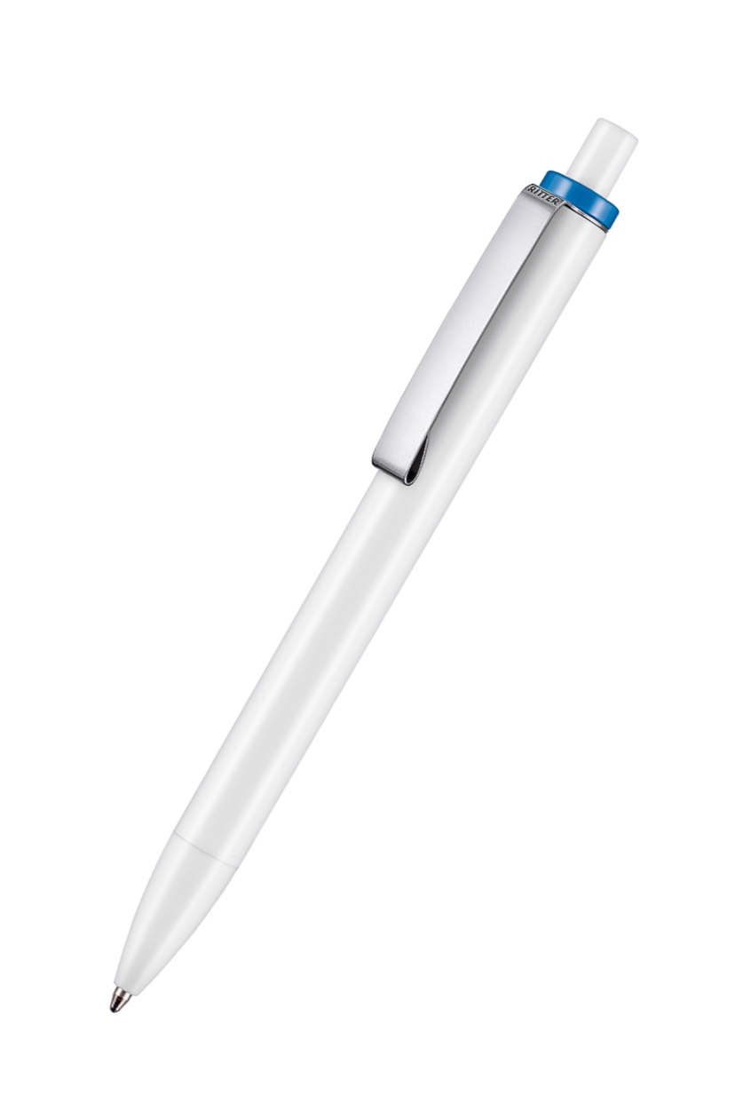 Ritter Pen Kugelschreiber Exos P 07610 Weiß 0101 Himmel-Blau 1301