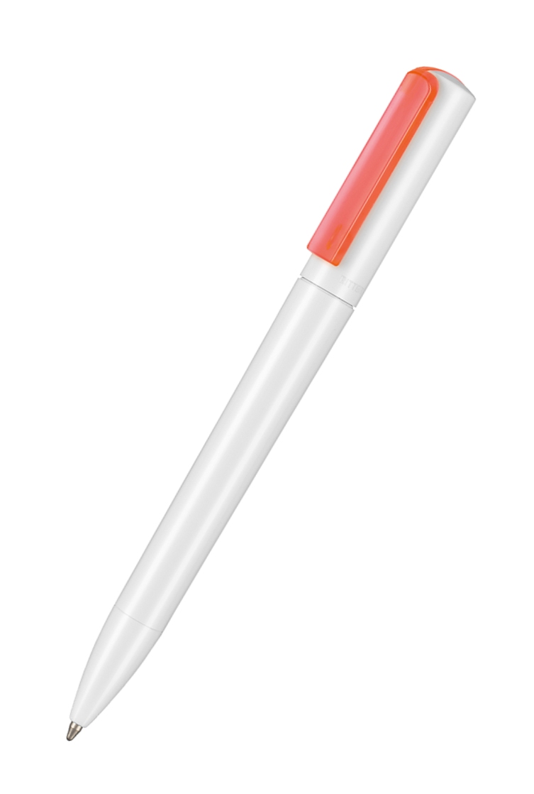 Ritter Pen Kugelschreiber Split NEON 00126 Weiß + Neon Rot Transparent 0690