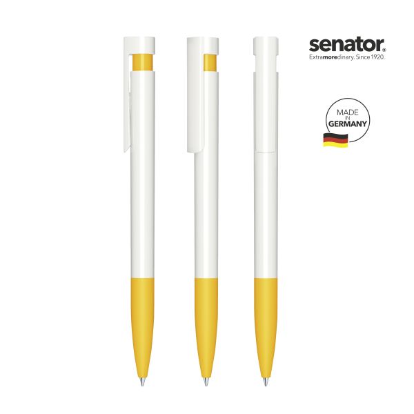 3210_Liberty_polished_basic_SG_7408_5_P_SENATOR_Kugelschreiber SENATOR Kugelschreiber LIBERTY Polished Basic SG 3210 Weiß - Pantone 7408 Gelb