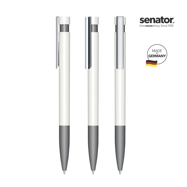 3213_Liberty_polished_basic_SG_MC_CoolGray9_5_P_SENATOR_Kugelschreiber SENATOR Kugelschreiber LIBERTY Polished Basic SG MC 3213 Weiß - Cool Gray 9