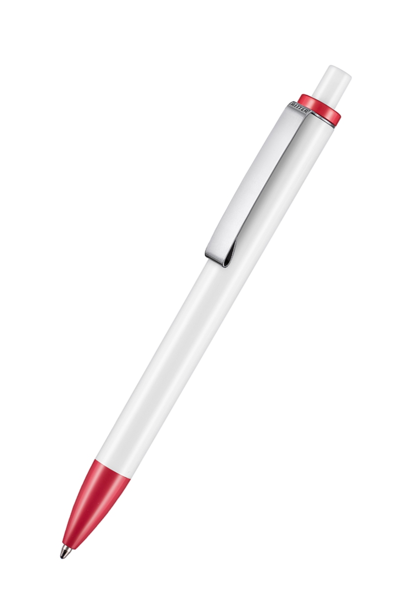 Ritter Pen Kugelschreiber Exos P 07610 Weiß 0101 Signal-Rot 0601