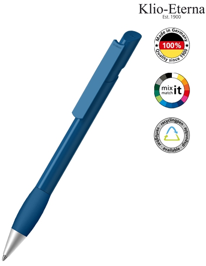 Klio-Eterna Kugelschreiber Cava grip high gloss Ms 43556 mittelblau M