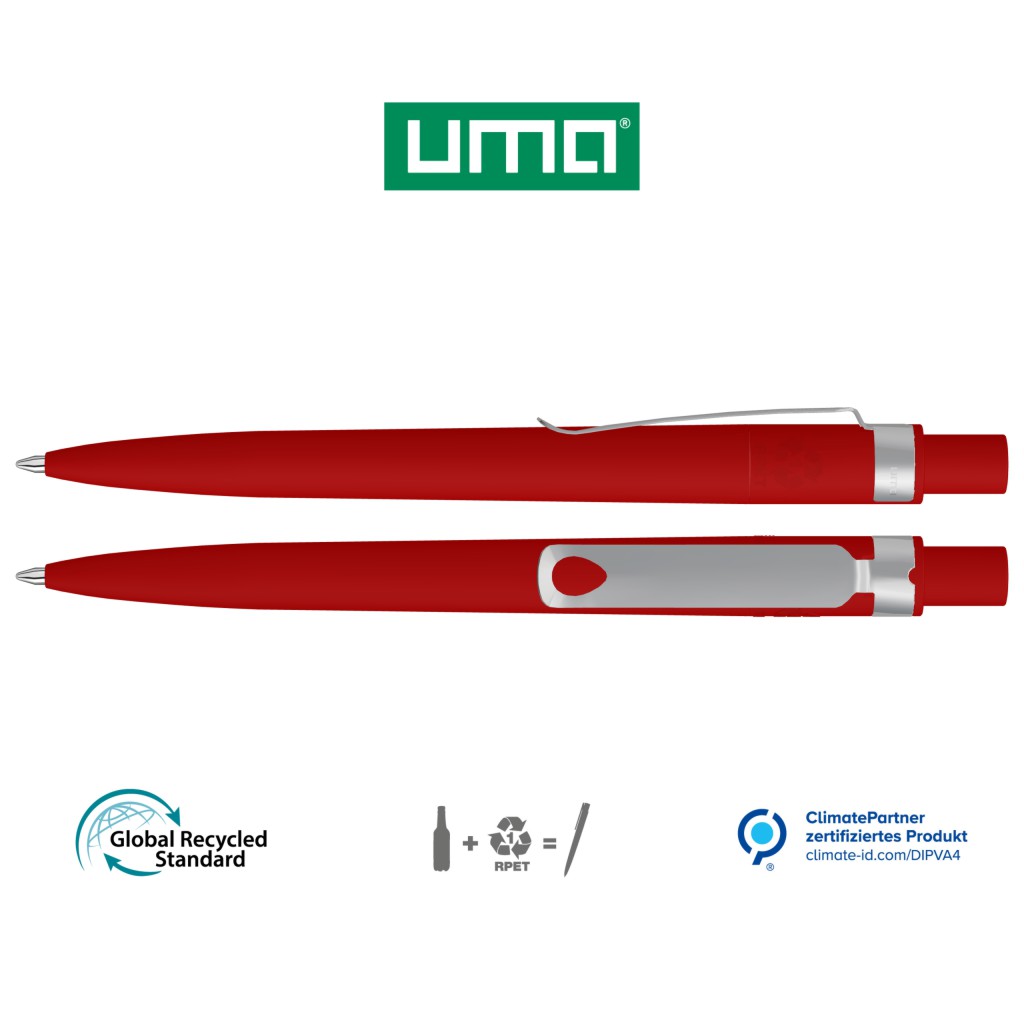 UMA Kugelschreiber RECYCLED PET PEN CORE GUM 0-2350 rot