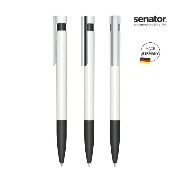 3213_Liberty_polished_basic_SG_MC_Black_5_P_SENATOR_Kugelschreiber SENATOR Kugelschreiber LIBERTY Polished Basic SG MC 3213 Weiß - Schwarz