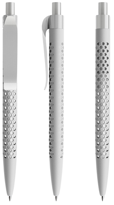 prodir Kugelschreiber QS40 Air Kunststoff-Clip curved PRP softtouch R77 grau