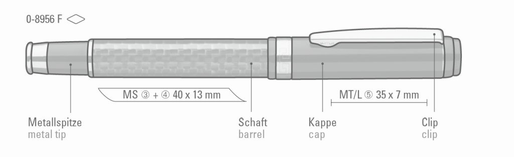 UMA Carbonfaser Füllfederhalter CARBON F 0-8956