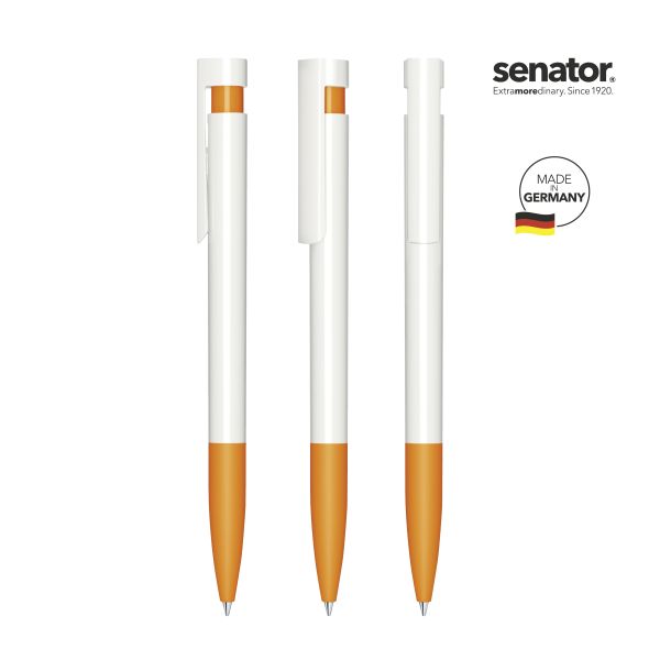 3210_Liberty_polished_basic_SG_151_5_P_SENATOR_Kugelschreiber SENATOR Kugelschreiber LIBERTY Polished Basic SG 3210 Weiß - Pantone 151 Orange