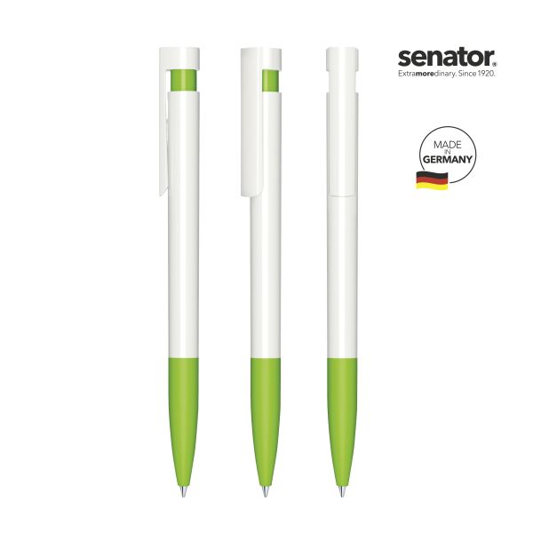 3210_Liberty_polished_basic_SG_376_5_P_SENATOR_Kugelschreiber SENATOR Kugelschreiber LIBERTY Polished Basic SG 3210 Weiß - Pantone 376 Grün