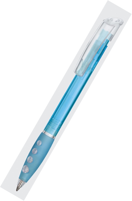 Ritter Pen Kugelschreiber Bubble Transparent 14400  Caribic-Blau 4110